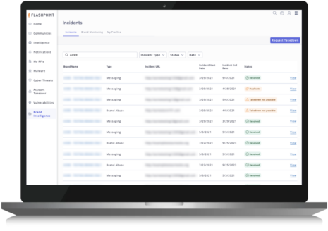 Using Flashpoint brand intelligence, you can easily monitor and mitigate any potential threats.