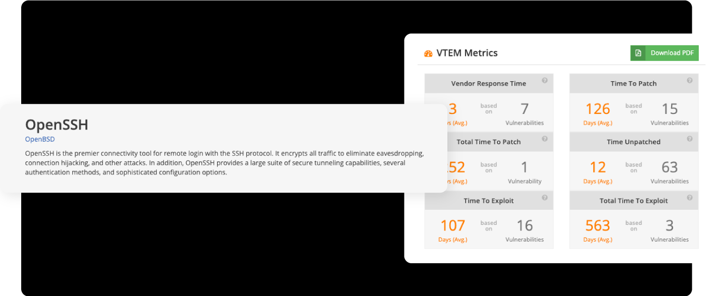 Vulnerability Intelligence - Screenshot for Vendor and Product Risk Ratings